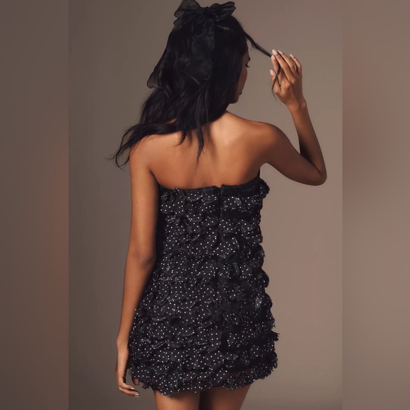 Anthropologie 3D Floral Polka Dot Mini Dress - Picture 3 of 16